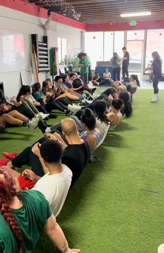Group training class in action